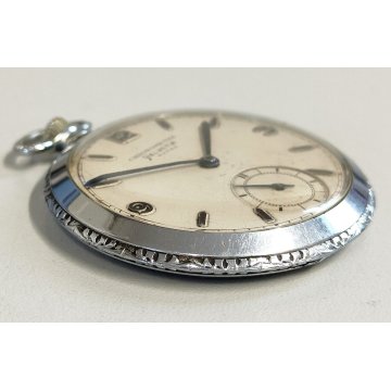 ANTICO OROLOGIO TASCA Chronometre HELVETIA Extra + catena OLD POCKET WATCH epoca