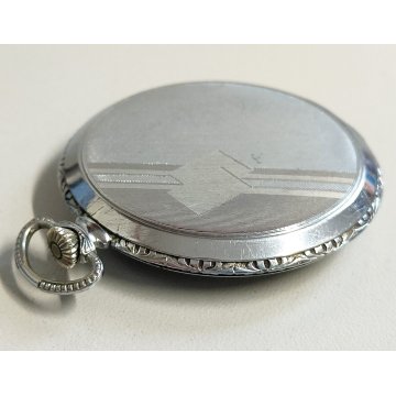 ANTICO OROLOGIO TASCA Chronometre HELVETIA Extra + catena OLD POCKET WATCH epoca