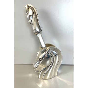 SET SCRIVANIA LUSSO CAVALLO PIERRE CARDIN LAMINATO ARGENTO SILVER HORSE DESIGN