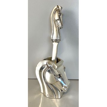SET SCRIVANIA LUSSO CAVALLO PIERRE CARDIN LAMINATO ARGENTO SILVER HORSE DESIGN