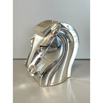 SET SCRIVANIA LUSSO CAVALLO PIERRE CARDIN LAMINATO ARGENTO SILVER HORSE DESIGN