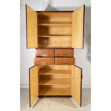 ARMADIO DESIGN SILVIO CAVATORTA ANNI 50 VINTAGE SOGGIORNO LEGNO TEAK OTTONE