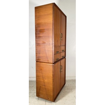 ARMADIO DESIGN SILVIO CAVATORTA ANNI 50 VINTAGE SOGGIORNO LEGNO TEAK OTTONE