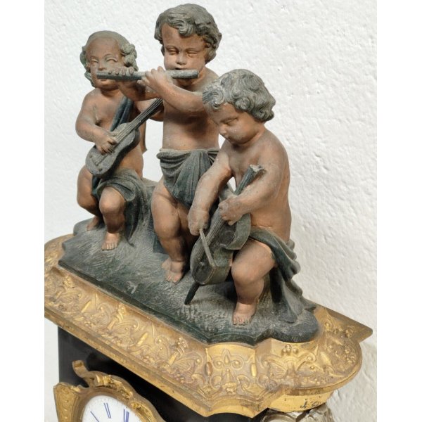 Orologio Da Tavolo Vintage In Oro Antico – 26,2 Cm, Silenzioso, A Batteria, Per Camino E Scrivania