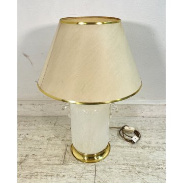 GRANDE LAMPADA MURANO BIANCA TOMMASO BARBI ANNI '70 TAVOLO vintage TABLE LAMP