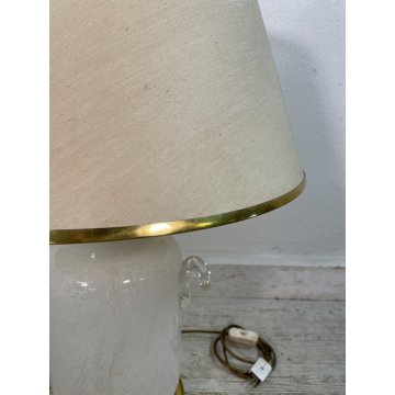 GRANDE LAMPADA MURANO BIANCA TOMMASO BARBI ANNI '70 TAVOLO vintage TABLE LAMP