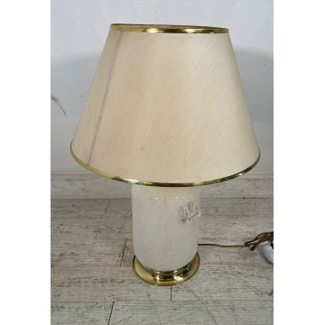 GRANDE LAMPADA MURANO BIANCA TOMMASO BARBI ANNI '70 TAVOLO vintage TABLE LAMP