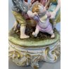 SCULTURA CERAMICA CAPODIMONTE BRUNO MERLI BAMBINI GIROTONDO FIRMATA '40/50