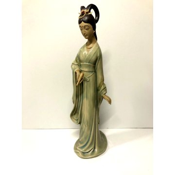 SCULTURA PORCELLANA STATUA FIGURINE DOLL COLLECTION Geisha ARTE ORIENTALE xx sec