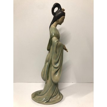 SCULTURA PORCELLANA STATUA FIGURINE DOLL COLLECTION Geisha ARTE ORIENTALE xx sec