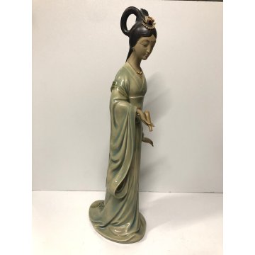 SCULTURA PORCELLANA STATUA FIGURINE DOLL COLLECTION Geisha ARTE ORIENTALE xx sec