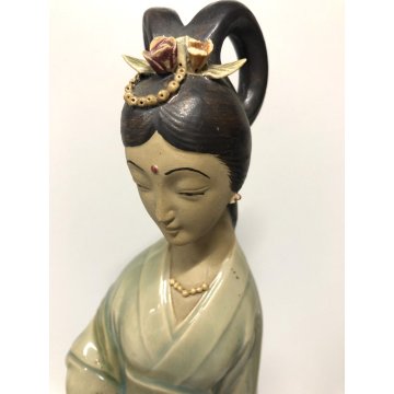 SCULTURA PORCELLANA STATUA FIGURINE DOLL COLLECTION Geisha ARTE ORIENTALE xx sec