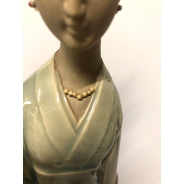 SCULTURA PORCELLANA STATUA FIGURINE DOLL COLLECTION Geisha ARTE ORIENTALE xx sec