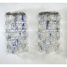 COPPIA APPLIQUE VETRO Murano 2 WALL LAMP SCONCE DESIGN ATTR. Nason Mazzega BLUE