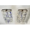 COPPIA APPLIQUE VETRO Murano 2 WALL LAMP SCONCE DESIGN ATTR. Nason Mazzega BLUE