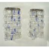COPPIA APPLIQUE VETRO Murano 2 WALL LAMP SCONCE DESIGN ATTR. Nason Mazzega BLUE