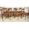 SET 8 SEDIA DESIGN VINTAGE LEGNO SKY BORDEAUX/ROSA ANNI 60/70 SALOTTO 8 CHAIRS