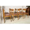 SET 8 SEDIA DESIGN VINTAGE LEGNO SKY BORDEAUX/ROSA ANNI 60/70 SALOTTO 8 CHAIRS
