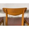 SET 8 SEDIA DESIGN VINTAGE LEGNO SKY BORDEAUX/ROSA ANNI 60/70 SALOTTO 8 CHAIRS