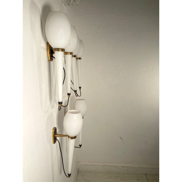 Applique Da Parete In Vetro Satinato Perenz 6024 | Design Moderno A Rombi Ondulati | 4 Lampadine E27 Max 60W