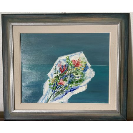 QUADRO DIPINTO OLIO TELA  Josuè Biancini  NATURA MORTA BOUQUET FIORI '900