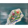 QUADRO DIPINTO OLIO TELA  Josuè Biancini  NATURA MORTA BOUQUET FIORI '900