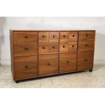 CREDENZA CASSETTIERA DESIGN FABIO LENCI BERNINI 1973 ROTELLE SIDEBOARD ANNI 70