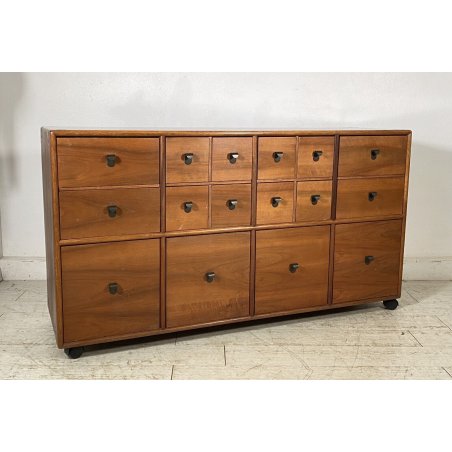 CREDENZA CASSETTIERA DESIGN FABIO LENCI BERNINI 1973 ROTELLE SIDEBOARD ANNI 70