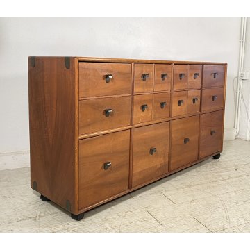 CREDENZA CASSETTIERA DESIGN FABIO LENCI BERNINI 1973 ROTELLE SIDEBOARD ANNI 70