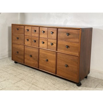 CREDENZA CASSETTIERA DESIGN FABIO LENCI BERNINI 1973 ROTELLE SIDEBOARD ANNI 70