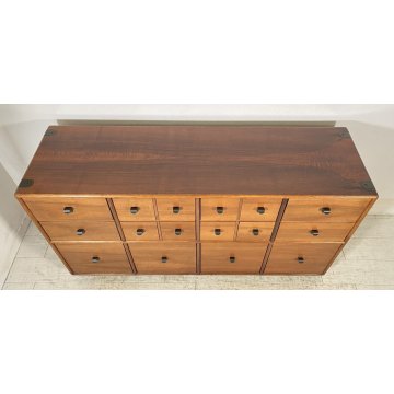 CREDENZA CASSETTIERA DESIGN FABIO LENCI BERNINI 1973 ROTELLE SIDEBOARD ANNI 70