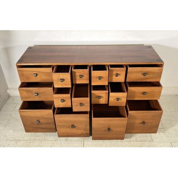 CREDENZA CASSETTIERA DESIGN FABIO LENCI BERNINI 1973 ROTELLE SIDEBOARD ANNI 70