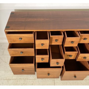 CREDENZA CASSETTIERA DESIGN FABIO LENCI BERNINI 1973 ROTELLE SIDEBOARD ANNI 70