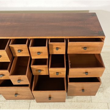 CREDENZA CASSETTIERA DESIGN FABIO LENCI BERNINI 1973 ROTELLE SIDEBOARD ANNI 70