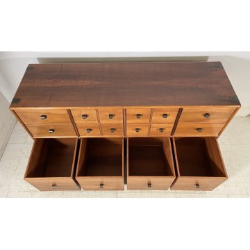 CREDENZA CASSETTIERA DESIGN FABIO LENCI BERNINI 1973 ROTELLE SIDEBOARD ANNI 70