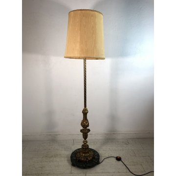 LAMPADA TERRA VINTAGE PIANTANA MARMO OTTONE PARALUME TESSUTO 3 LUMI MIDCENTURY