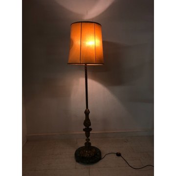 LAMPADA TERRA VINTAGE PIANTANA MARMO OTTONE PARALUME TESSUTO 3 LUMI MIDCENTURY