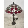 LAMPADA TIFFANY DONNA OTTONE 58 cm PRIMI 900 ROSE SCRIVANIA TABLE LAMP FIORI RED