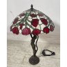 LAMPADA TIFFANY DONNA OTTONE 58 cm PRIMI 900 ROSE SCRIVANIA TABLE LAMP FIORI RED