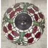 LAMPADA TIFFANY DONNA OTTONE 58 cm PRIMI 900 ROSE SCRIVANIA TABLE LAMP FIORI RED