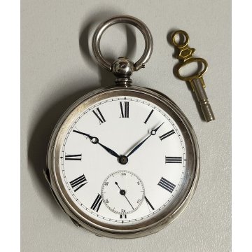 ANTICO OROLOGIO TASCA ARGENTO 935 epoca 900 TASCHINO Old Pocket Watch CARROZZA