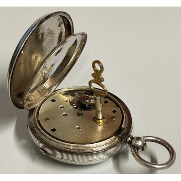 ANTICO OROLOGIO TASCA ARGENTO 935 epoca 900 TASCHINO Old Pocket Watch CARROZZA