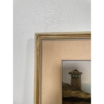 ANTICO QUADRO DIPINTO OLIO TELA Pino Pessina Da Castanedo PAESAGGIO LAGO D'ORTA