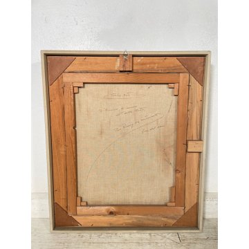 ANTICO QUADRO DIPINTO OLIO TELA Pino Pessina Da Castanedo PAESAGGIO LAGO D'ORTA