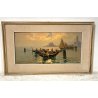 ANTICO QUADRO DIPINTO OLIO TELA Pino Pessina Da Castanedo VENEZIA LAGUNA BARCHE