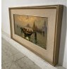 ANTICO QUADRO DIPINTO OLIO TELA Pino Pessina Da Castanedo VENEZIA LAGUNA BARCHE