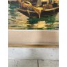 ANTICO QUADRO DIPINTO OLIO TELA Pino Pessina Da Castanedo VENEZIA LAGUNA BARCHE
