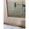 ANTICO QUADRO DIPINTO OLIO TELA Pino Pessina Da Castanedo VENEZIA LAGUNA BARCHE