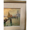ANTICO QUADRO DIPINTO OLIO TELA Pino Pessina Da Castanedo VENEZIA LAGUNA BARCHE