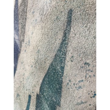 QUADRO DIPINTO AFFRESCO ASTRATTO VINTAGE SIRELLO ENRICO LIVORNO TOSCANA MURALE